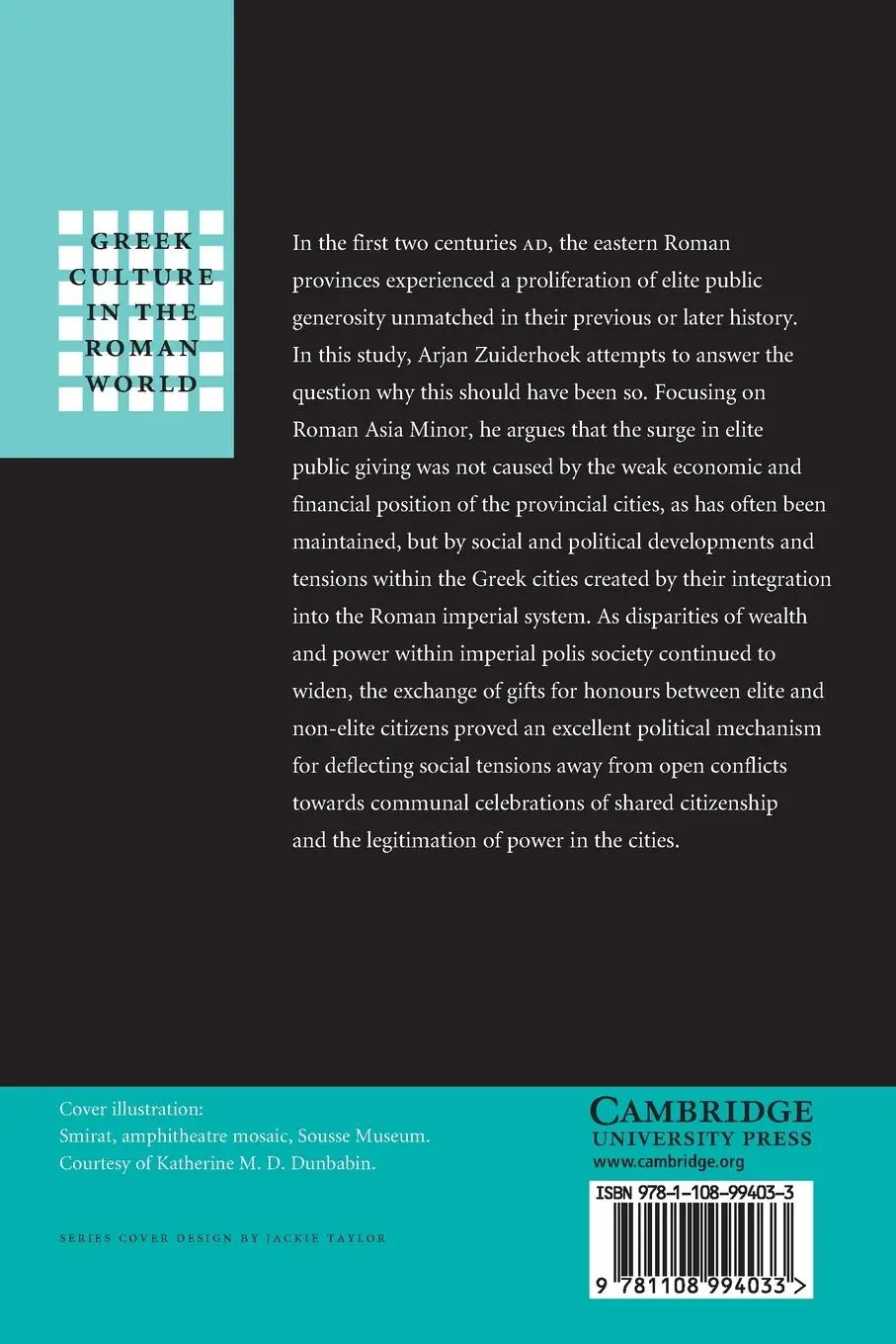 Rückseite: 9781108994033 | The Politics of Munificence in the Roman Empire | Arjan Zuiderhoek