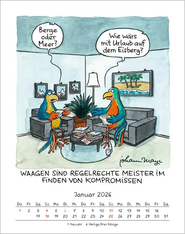 Bild: 9783731884033 | Waage 2026 | Verlag Korsch | Kalender | Spiralbindung | 13 S. | 2026