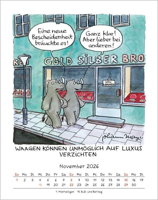 Bild: 9783731884033 | Waage 2026 | Verlag Korsch | Kalender | Spiralbindung | 13 S. | 2026
