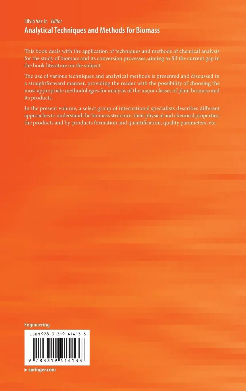 Rückseite: 9783319414133 | Analytical Techniques and Methods for Biomass | Sílvio Vaz Jr. | Buch