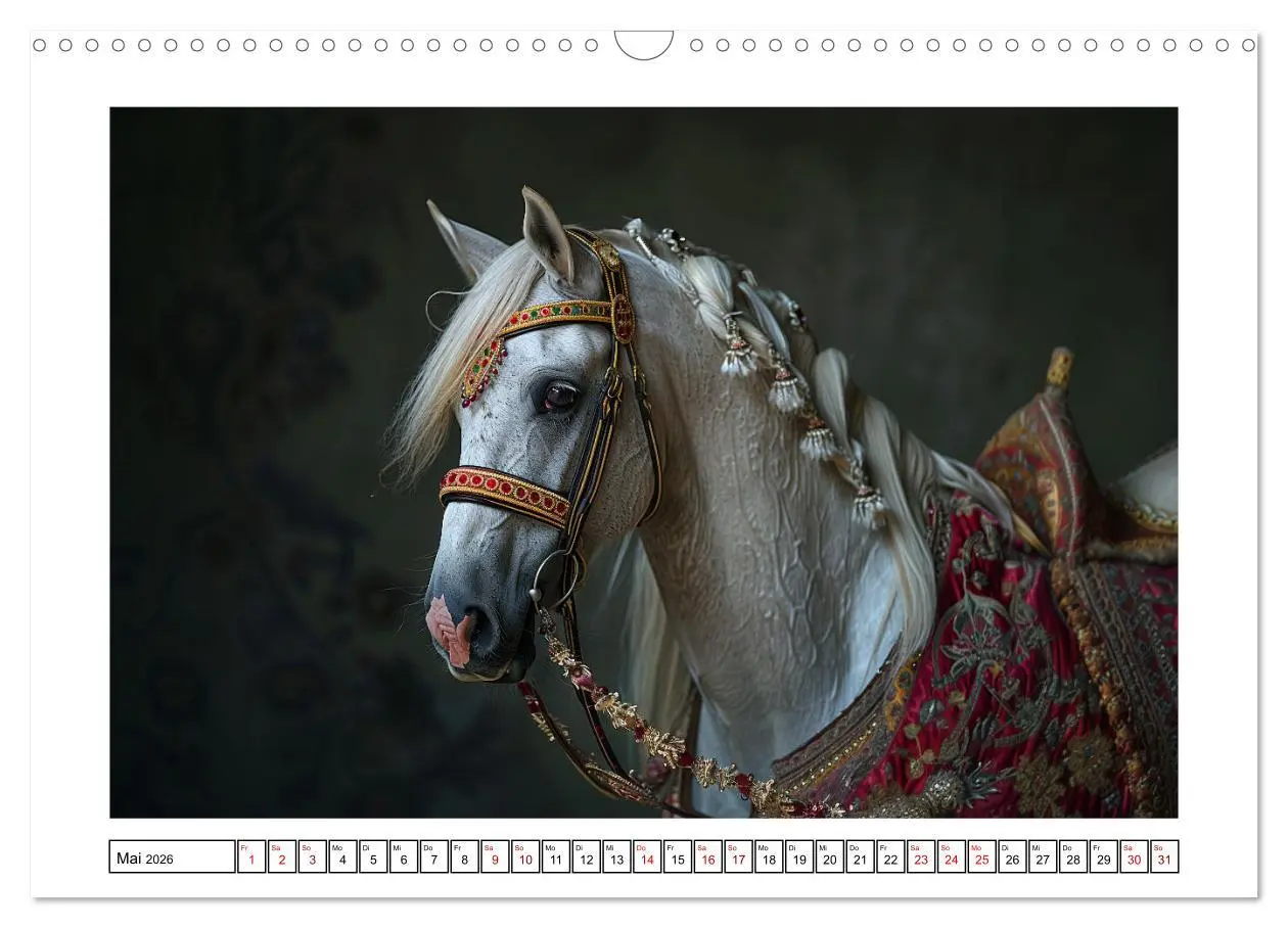 Bild: 9783457404133 | Bezaubernde Eleganz weißer Pferde (Wandkalender 2026 DIN A3 quer),...