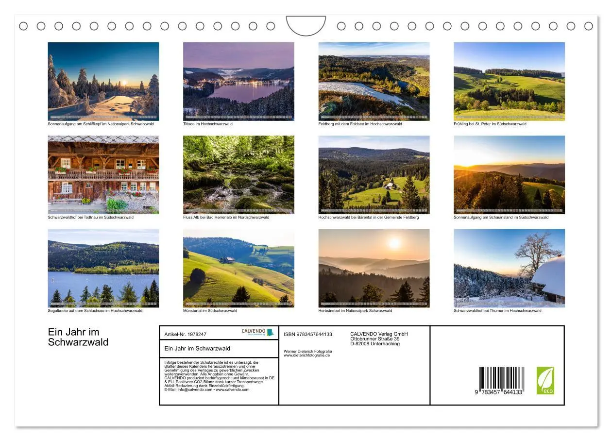 Bild: 9783457644133 | Ein Jahr im Schwarzwald (Wandkalender 2026 DIN A4 quer), CALVENDO...