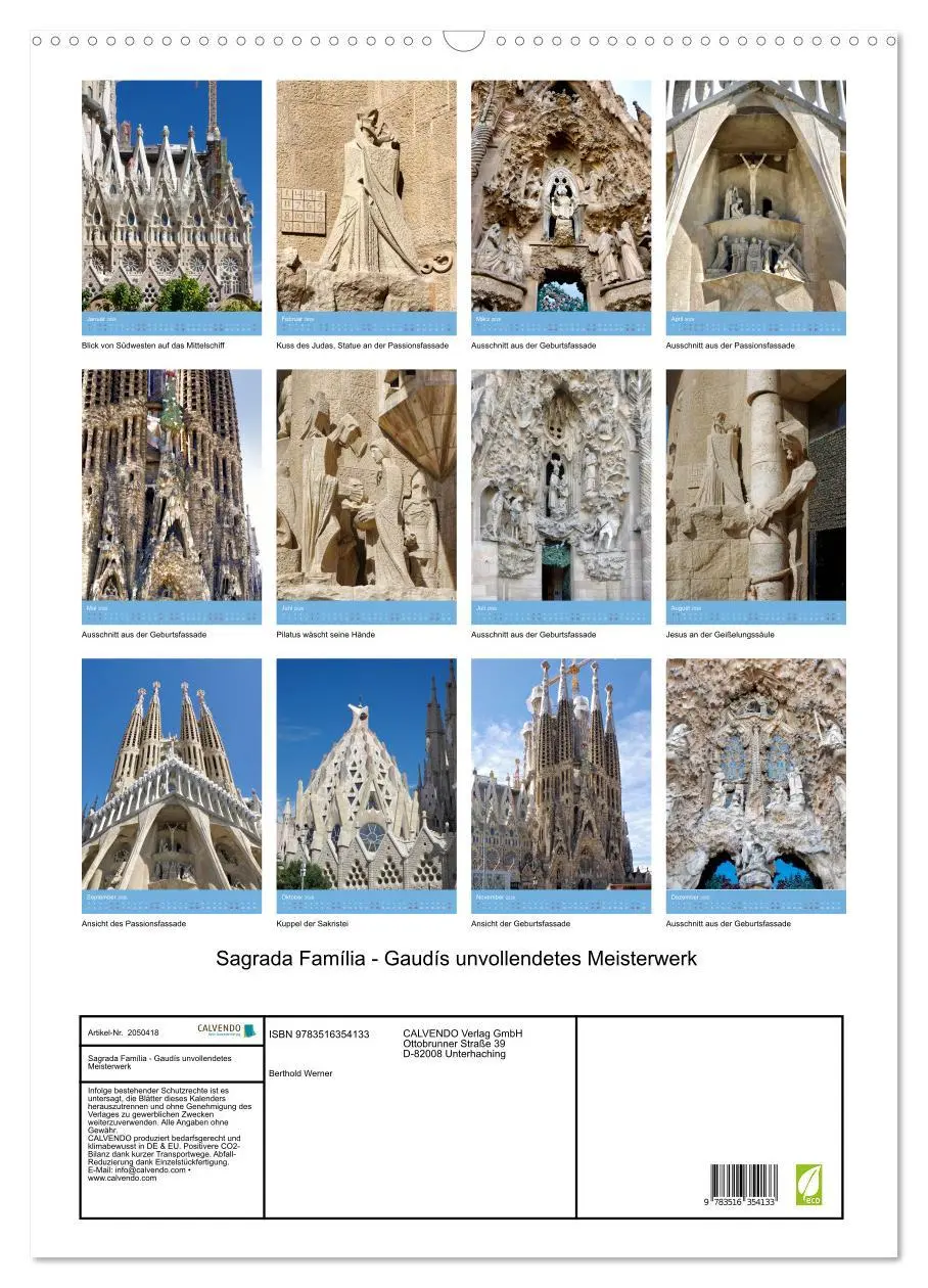 Bild: 9783516354133 | Sagrada Família - Gaudís unvollendetes Meisterwerk (Wandkalender...
