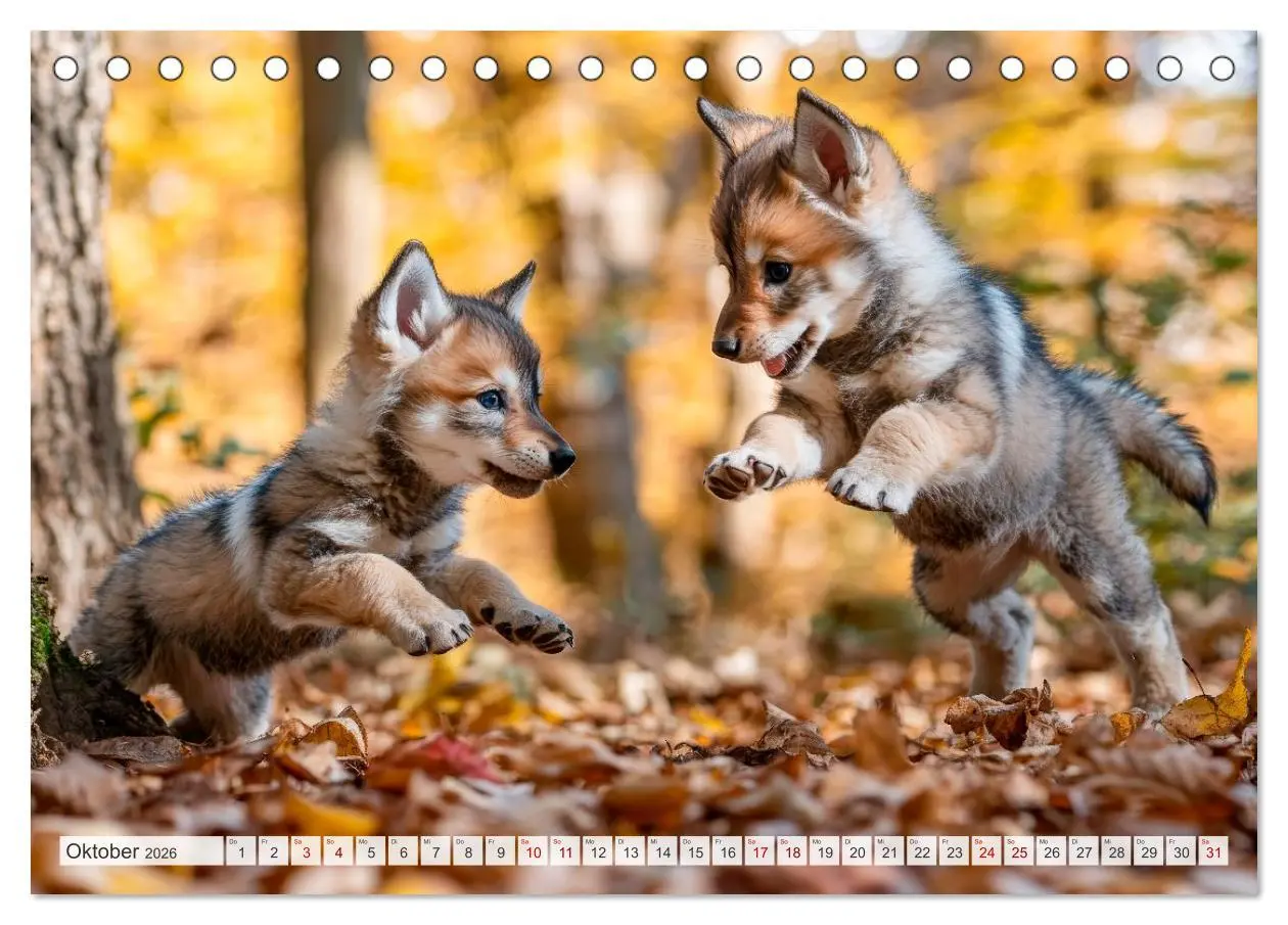 Bild: 9783516594133 | TIERKINDER Abenteuer Wildnis (Tischkalender 2026 DIN A5 quer),...