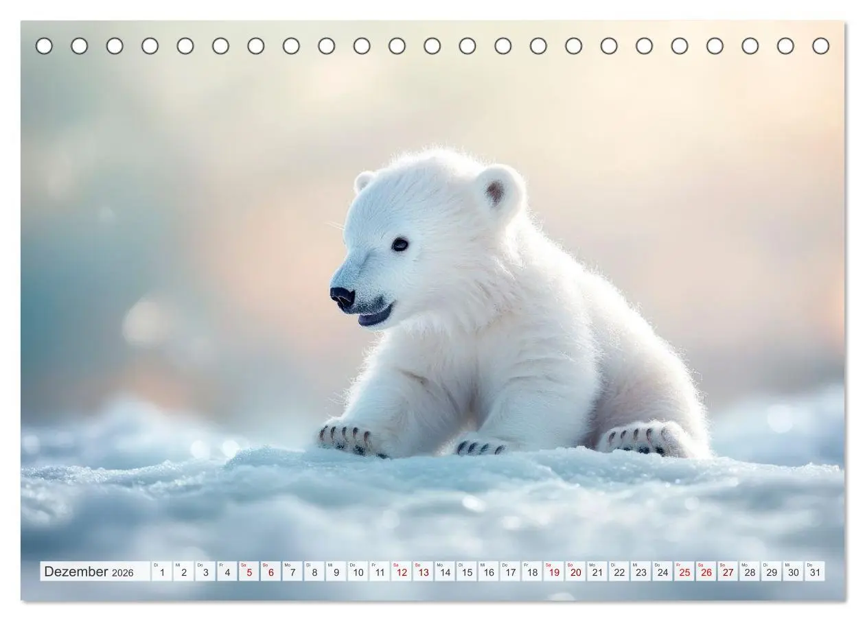 Bild: 9783516594133 | TIERKINDER Abenteuer Wildnis (Tischkalender 2026 DIN A5 quer),...