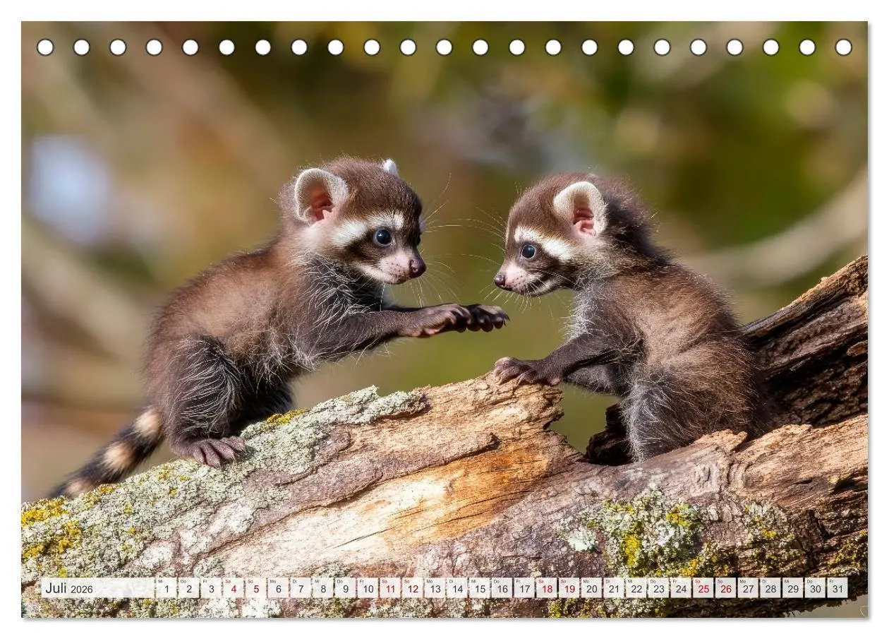 Bild: 9783516594133 | TIERKINDER Abenteuer Wildnis (Tischkalender 2026 DIN A5 quer),...