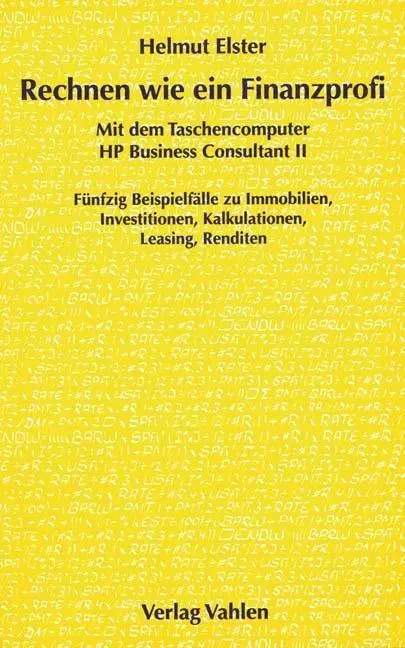 Cover: 9783800624133 | Rechnen wie ein Finanzprofi mit dem Taschencomputer HP Business...