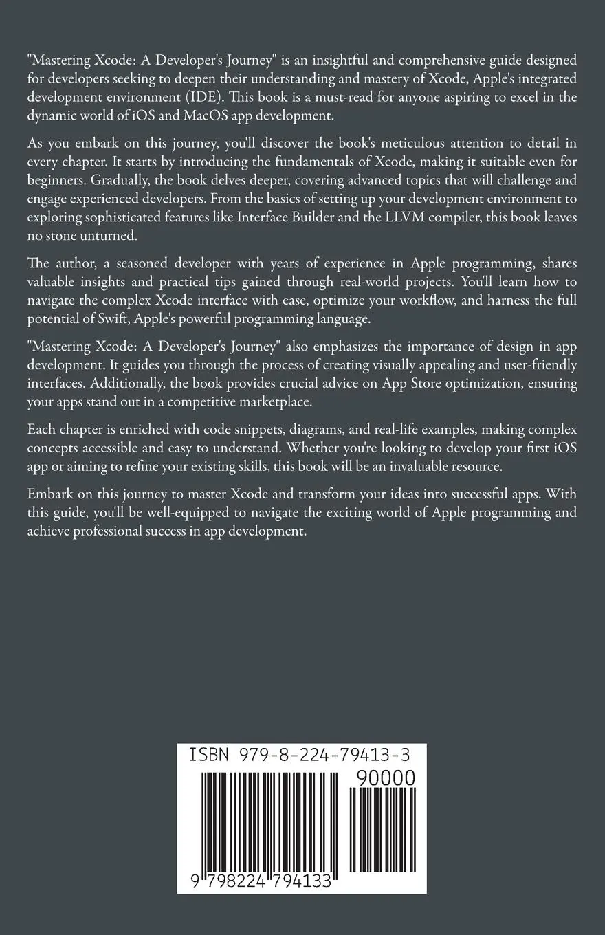 Rückseite: 9798224794133 | Mastering Xcode | A Developer's Journey | Kameron Hussain (u. a.)