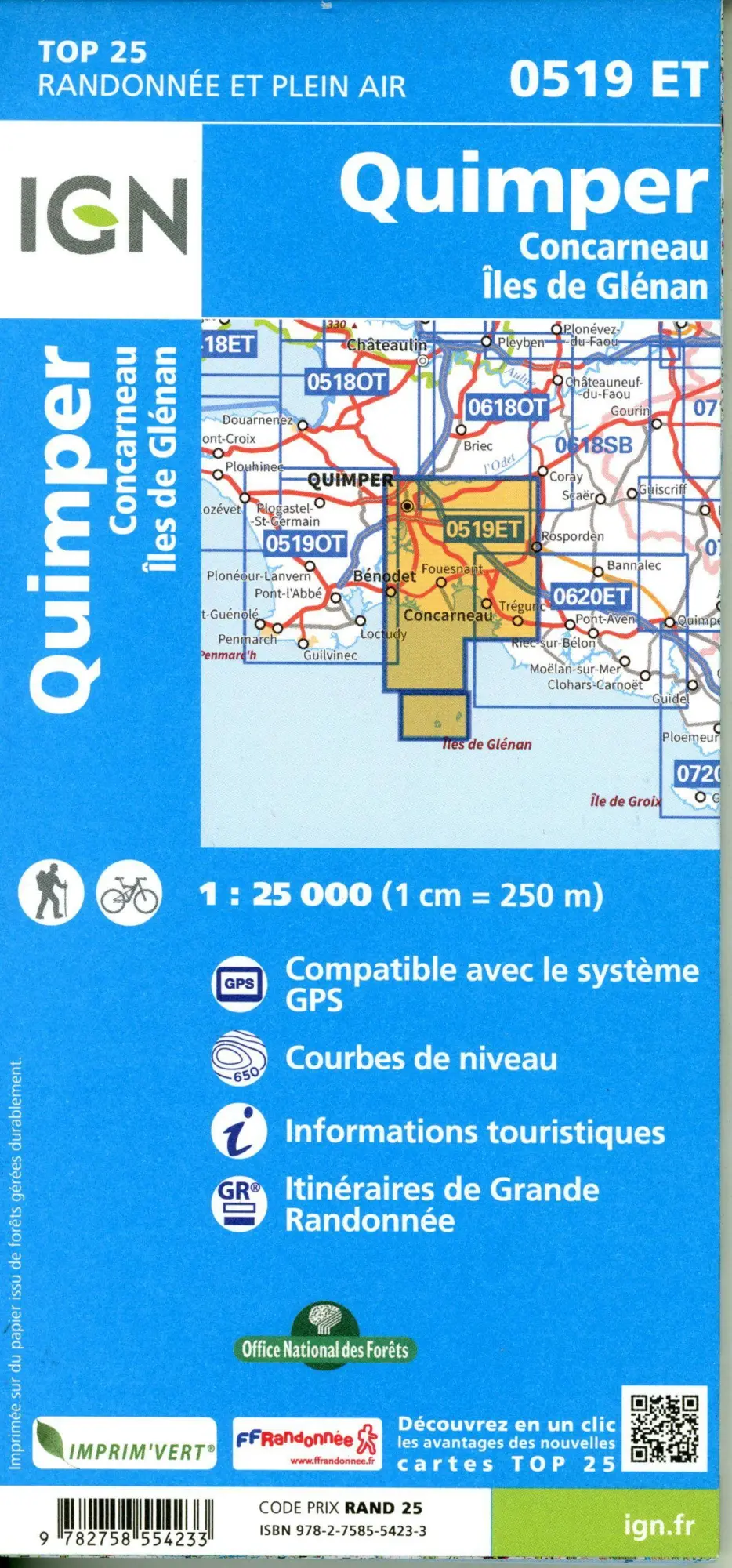 Bild: 9782758554233 | 0519ET Quimper Concarneau | 1:25000 | (Land-)Karte | Französisch