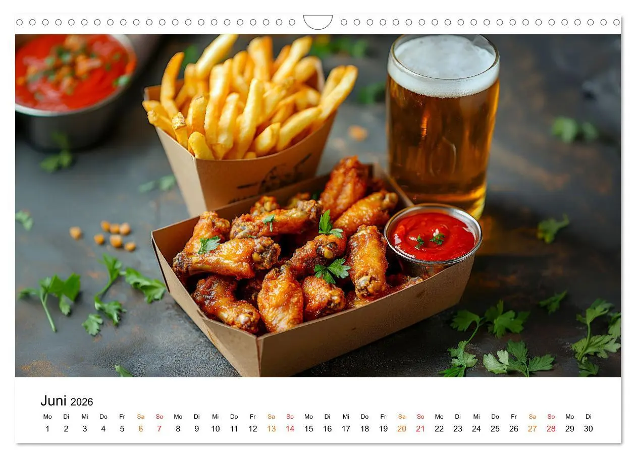 Bild: 9783457324233 | Fastfood - schnell, sündig, lecker (Wandkalender 2026 DIN A3 quer),...