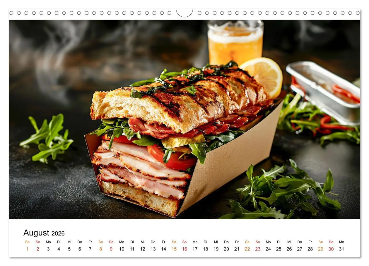Bild: 9783457324233 | Fastfood - schnell, sündig, lecker (Wandkalender 2026 DIN A3 quer),...