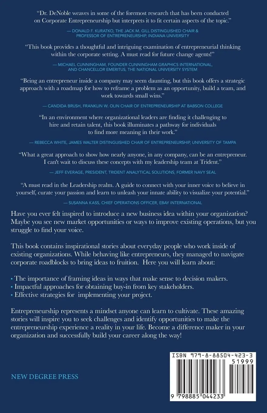 Rückseite: 9798885044233 | The Entrepreneur Within | Alex F. Denoble | Taschenbuch | Englisch
