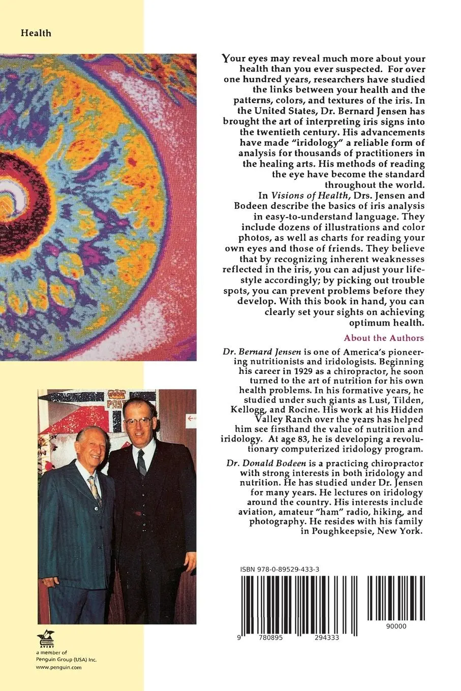 Rückseite: 9780895294333 | Visions of Health | Understanding Iridology | Bernard Jensen | Buch