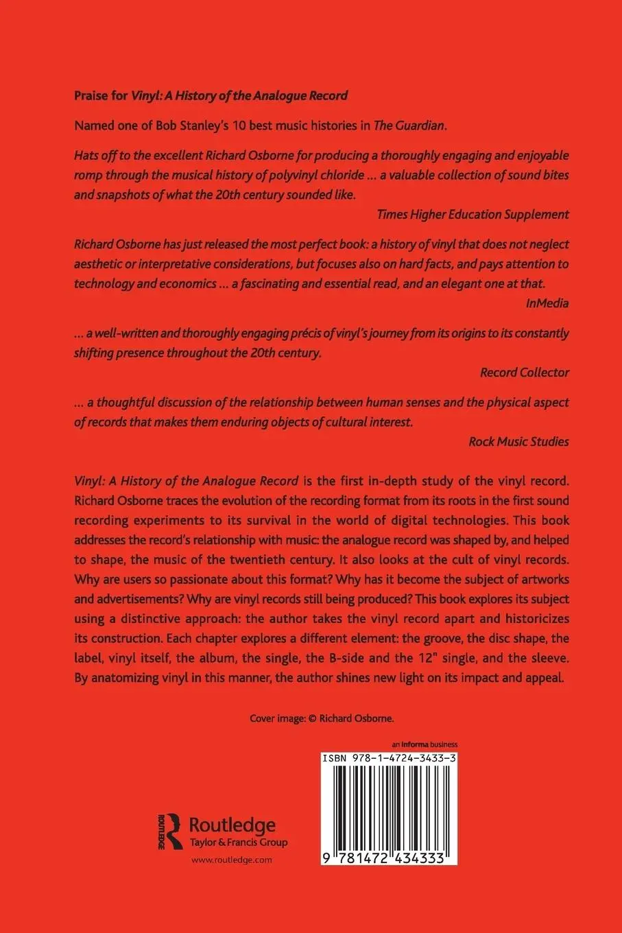 Rückseite: 9781472434333 | Vinyl | A History of the Analogue Record | Richard Osborne | Buch