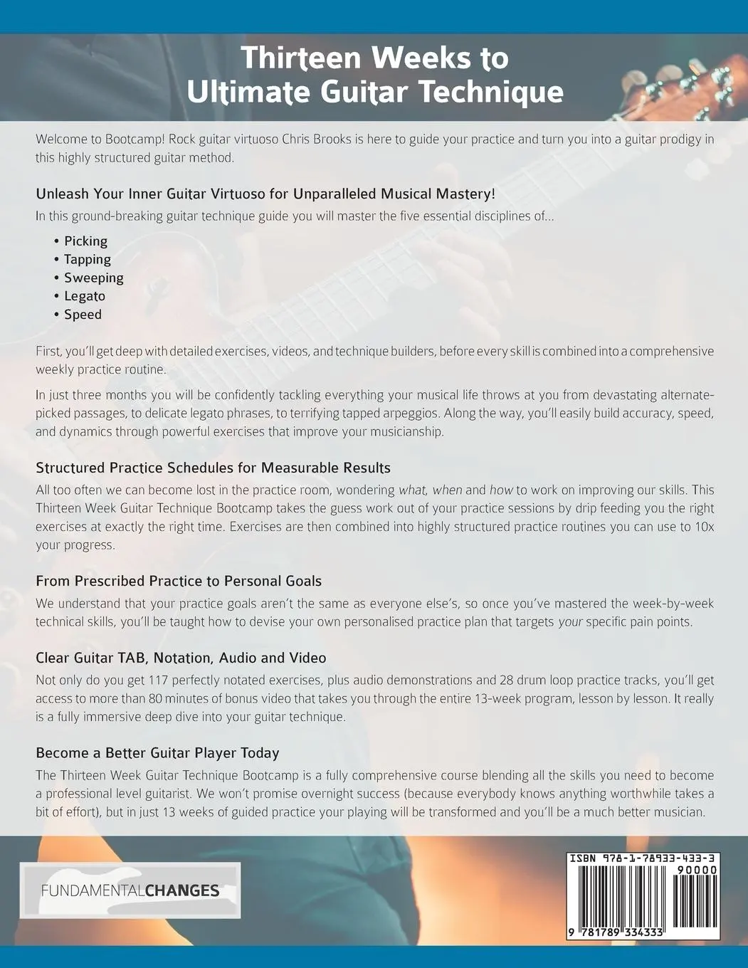 Rückseite: 9781789334333 | Thirteen Week Guitar Technique Bootcamp - Intermediate Level | Buch