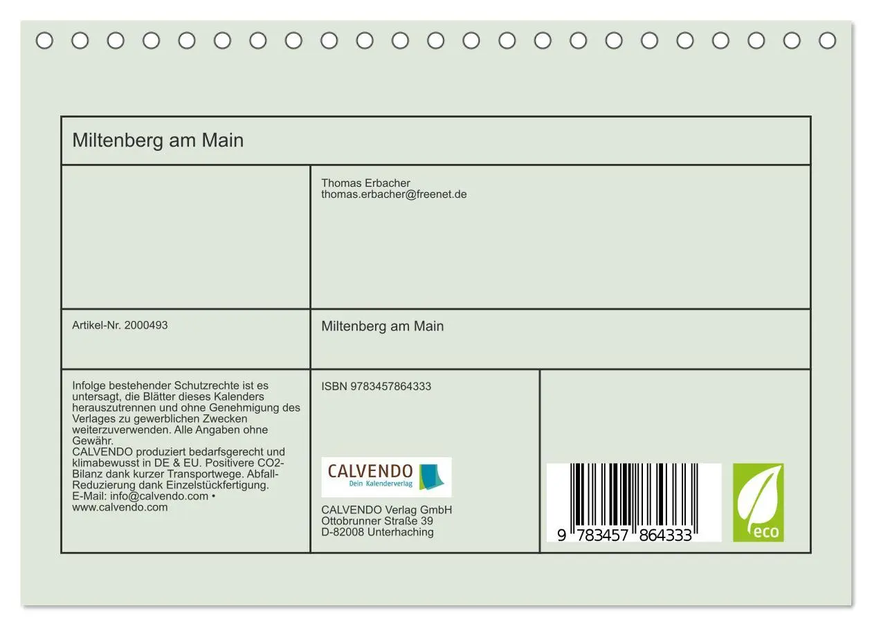 Bild: 9783457864333 | Miltenberg am Main (Tischkalender 2026 DIN A5 quer), CALVENDO...