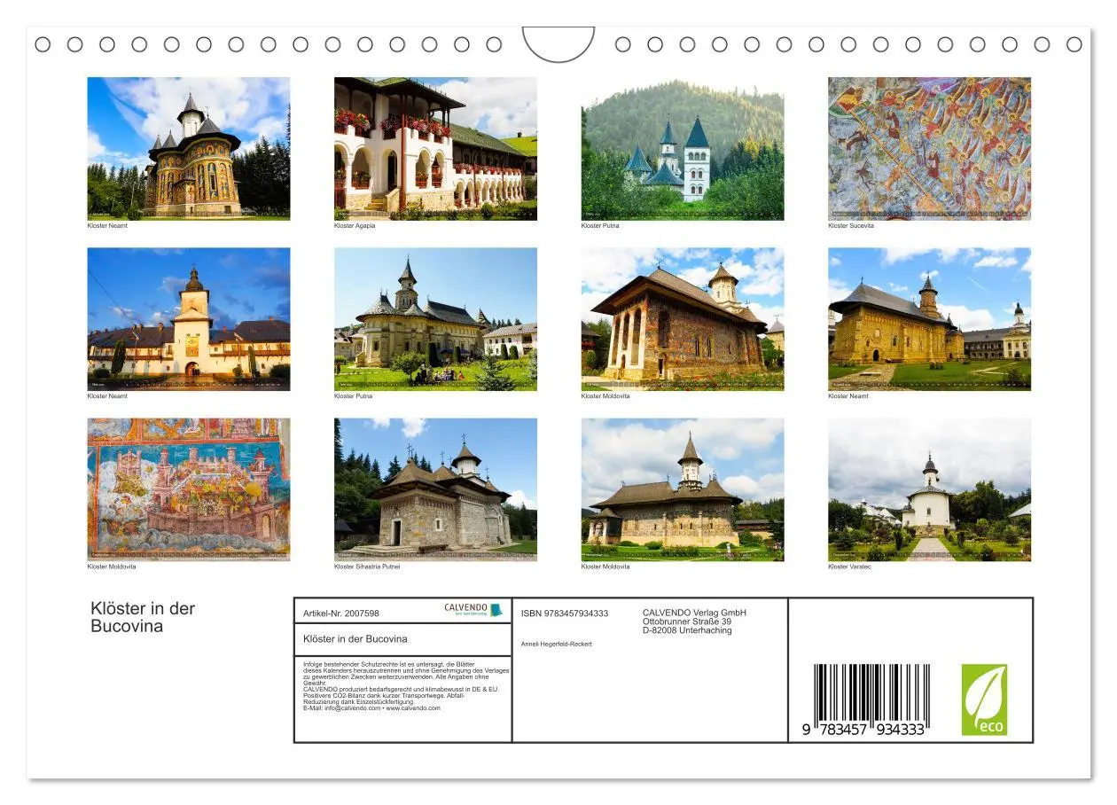 Bild: 9783457934333 | Klöster in der Bucovina (Wandkalender 2026 DIN A4 quer), CALVENDO...