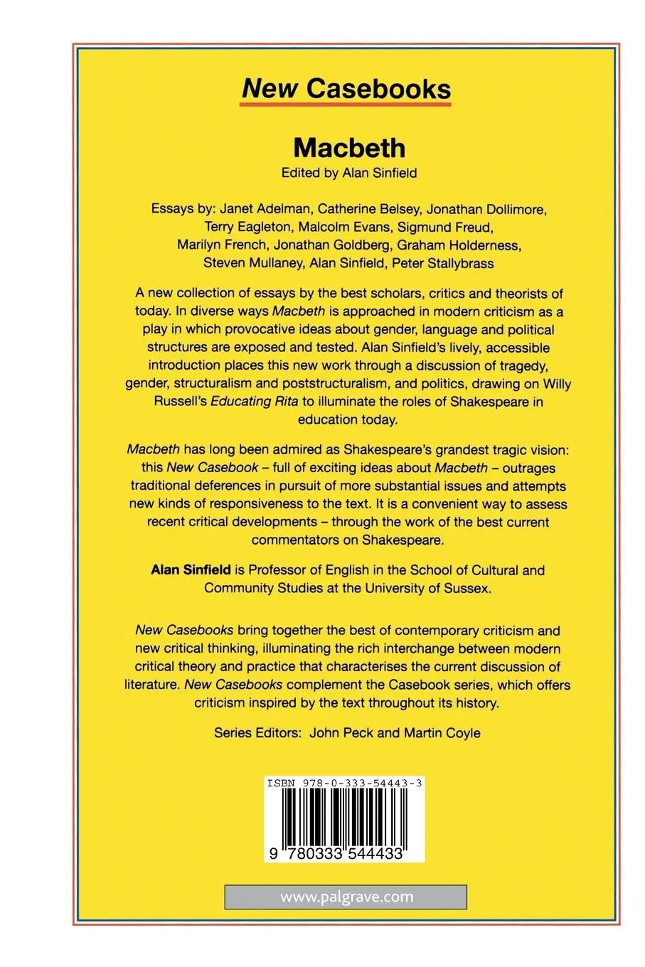 Rückseite: 9780333544433 | Macbeth | Alan Sinfield | Taschenbuch | Einband - flex.(Paperback)