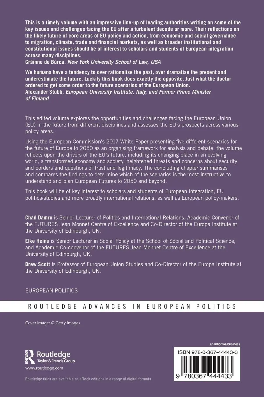 Rückseite: 9780367444433 | European Futures | Chad Damro (u. a.) | Taschenbuch | Englisch | 2021