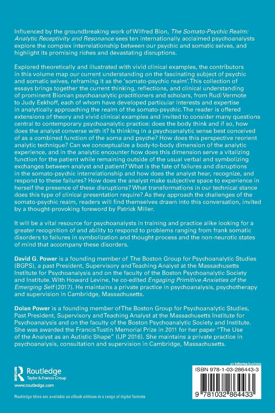 Rückseite: 9781032864433 | The Somato-Psychic Realm | Analytic Receptivity and Resonance | Buch