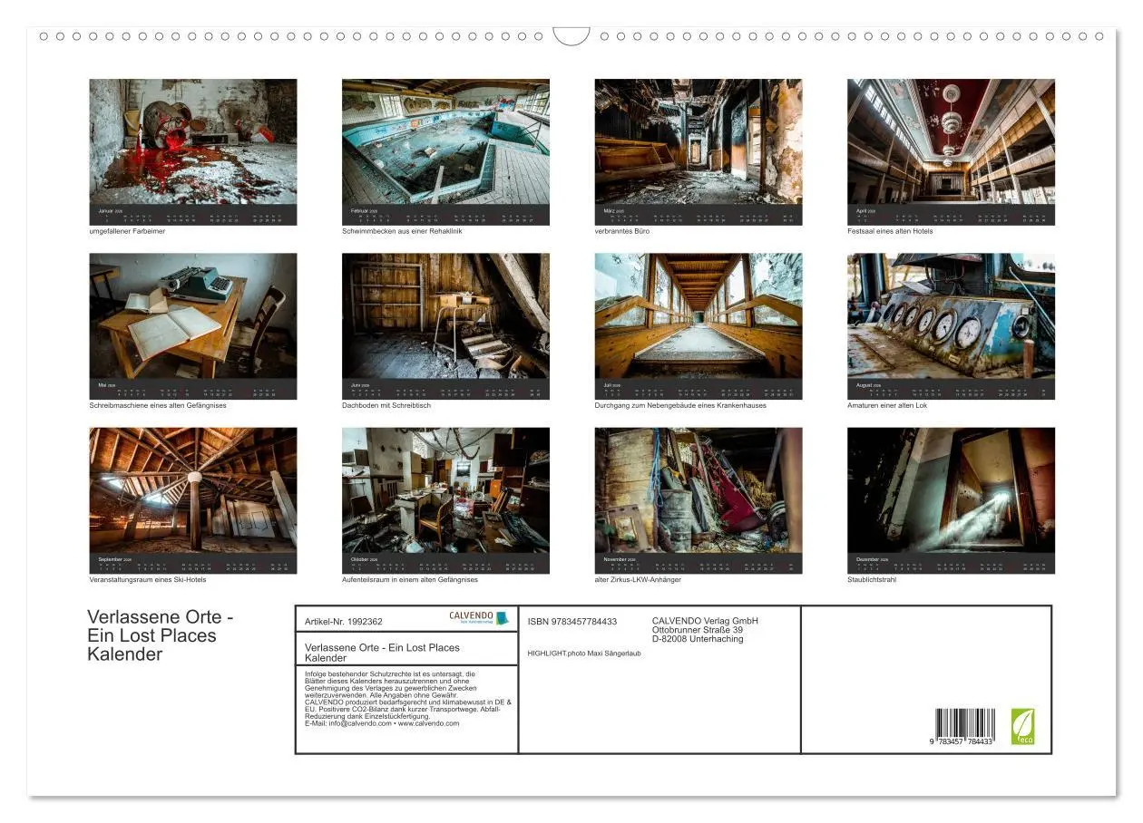 Bild: 9783457784433 | Verlassene Orte - Ein Lost Places Kalender (Wandkalender 2026 DIN...