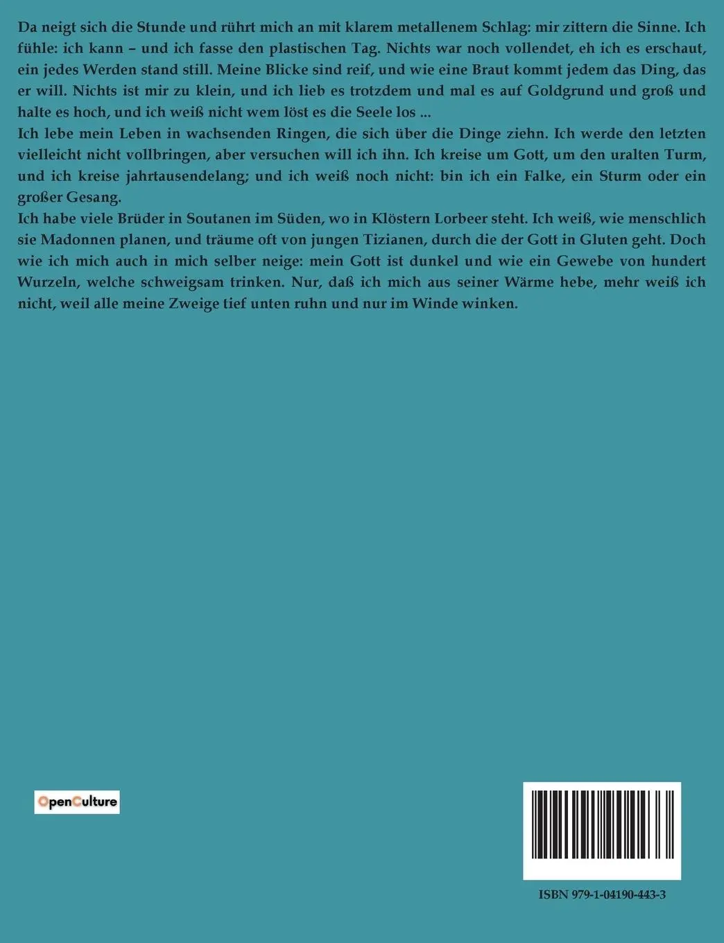 Rückseite: 9791041904433 | Das Stunden-Buch | Rainer Maria Rilke | Taschenbuch | 60 S. | Deutsch