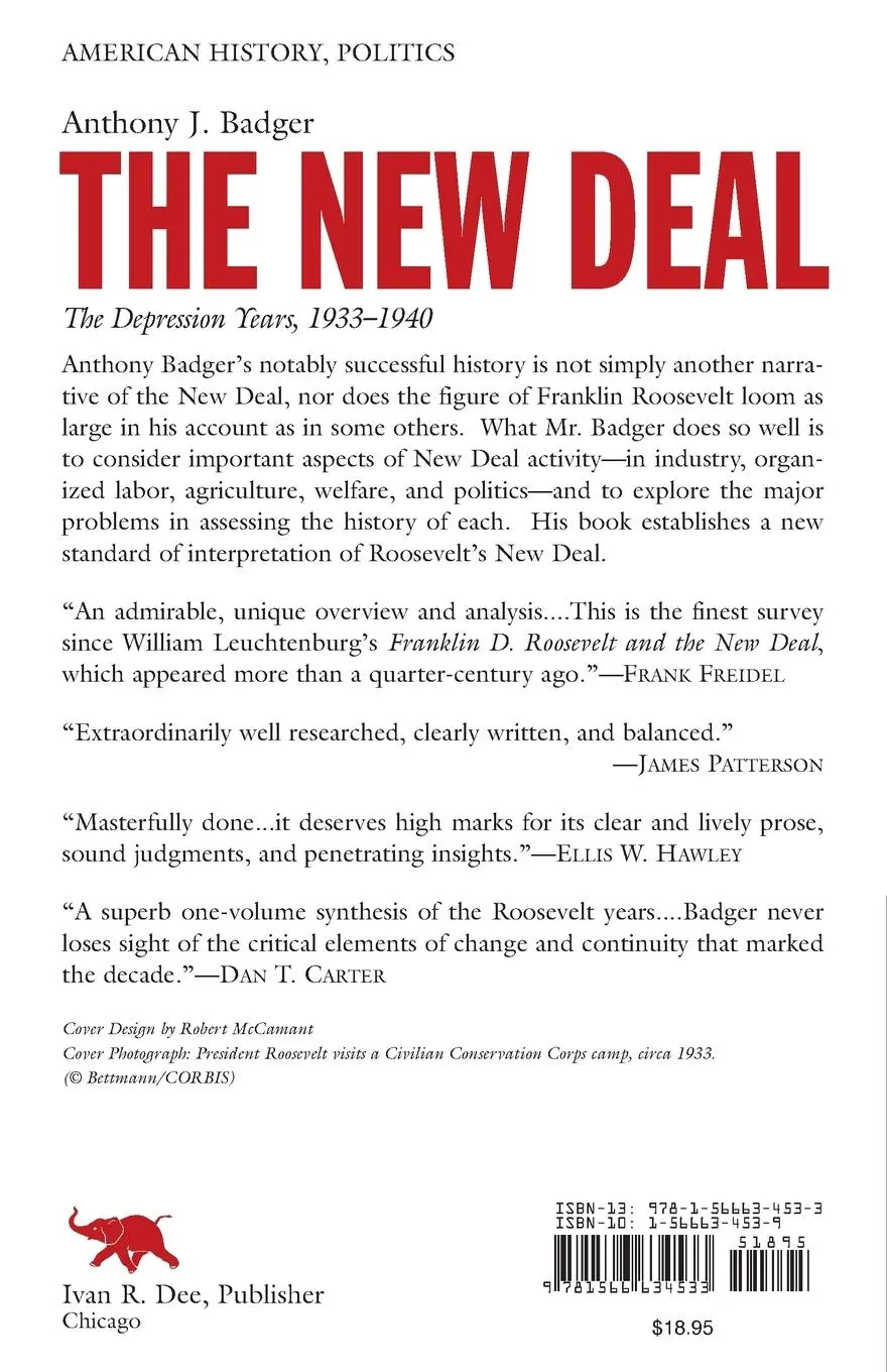 Rückseite: 9781566634533 | The New Deal | The Depression Years, 1933-1940 | Anthony J. Badger