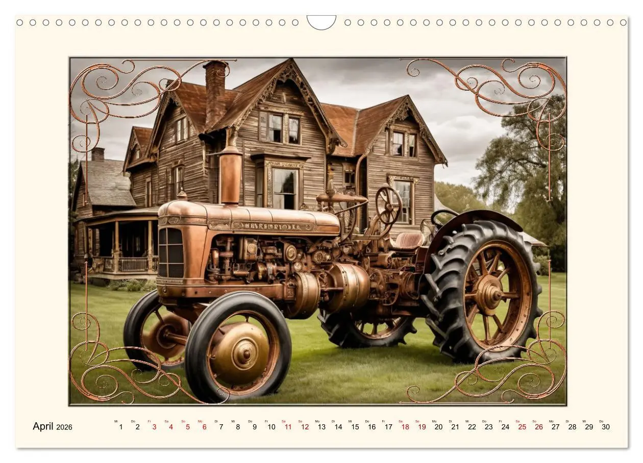 Bild: 9783457394533 | Steampunk Traktoren (Wandkalender 2026 DIN A3 quer), CALVENDO...