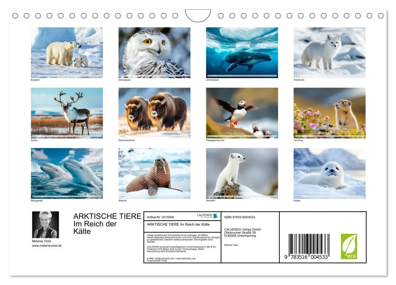 Bild: 9783516004533 | ARKTISCHE TIERE Im Reich der Kälte (Wandkalender 2026 DIN A4 quer),...