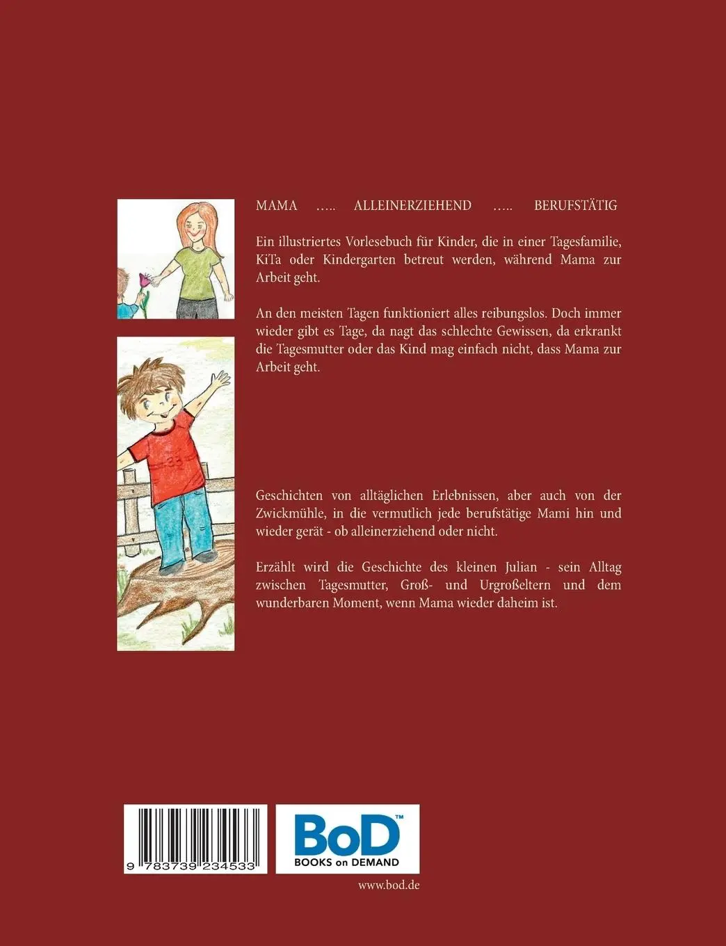 Rückseite: 9783739234533 | Wenn meine Mama zur Arbeit geht | Kerstin Ursula Lang | Taschenbuch