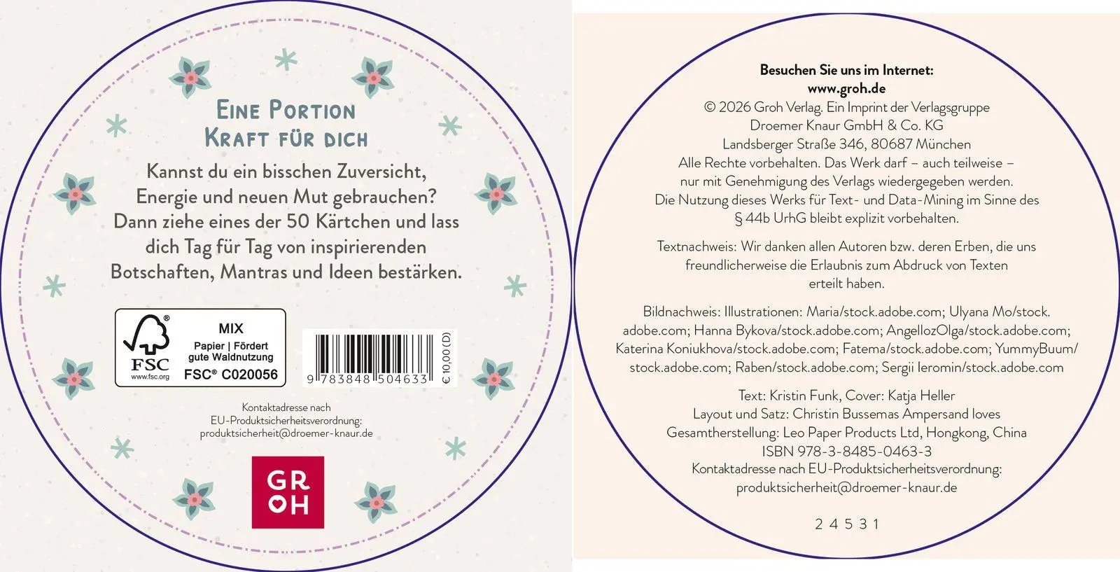 Rückseite: 9783848504633 | Impulskarten: Eine Runde Kraft tanken | Kristin Funk | Taschenbuch