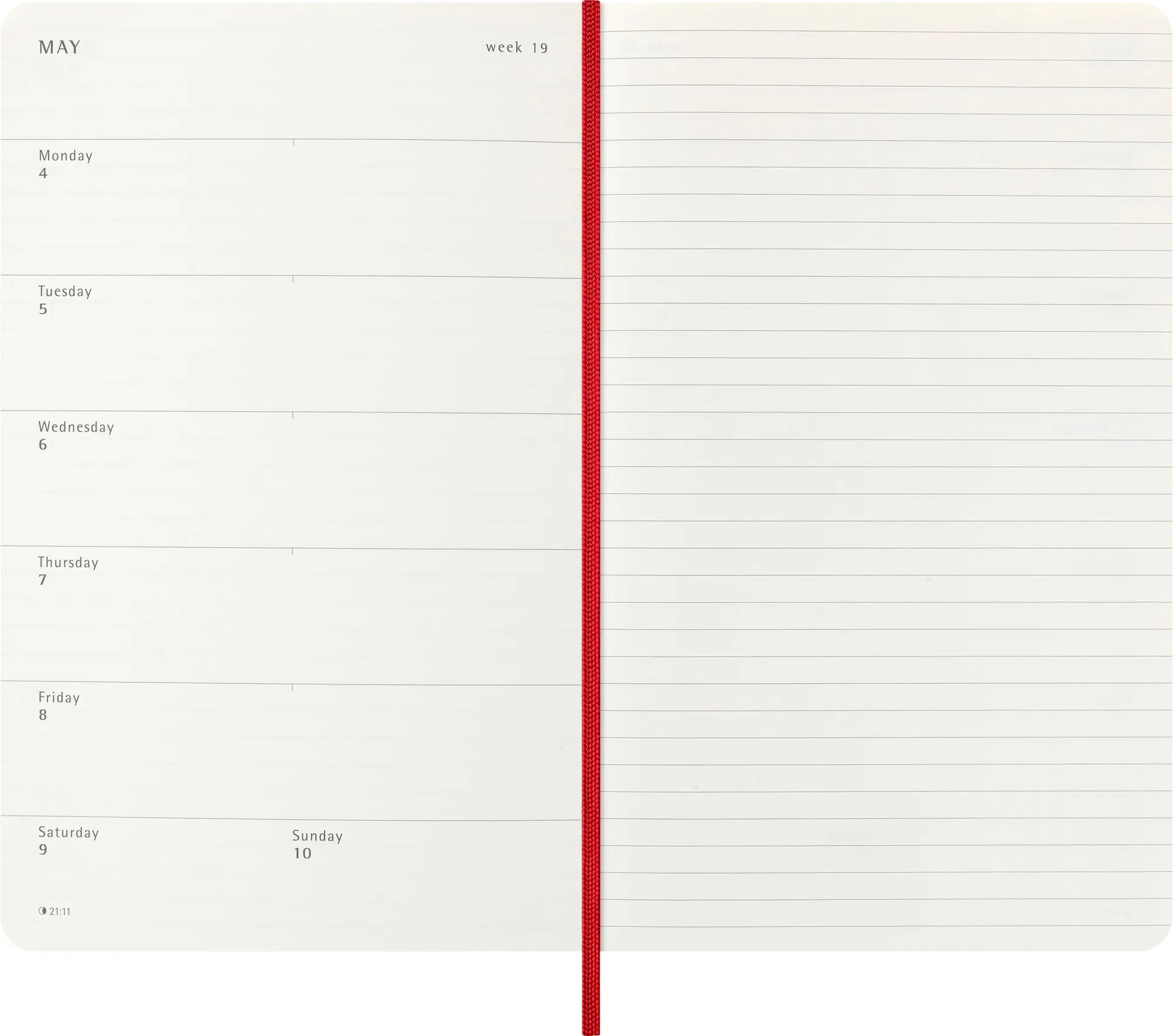 Bild: 8056999274733 | Moleskine 12 Monate Wochen Notizkalender 2026, Large/A5, 1 Wo = 1...