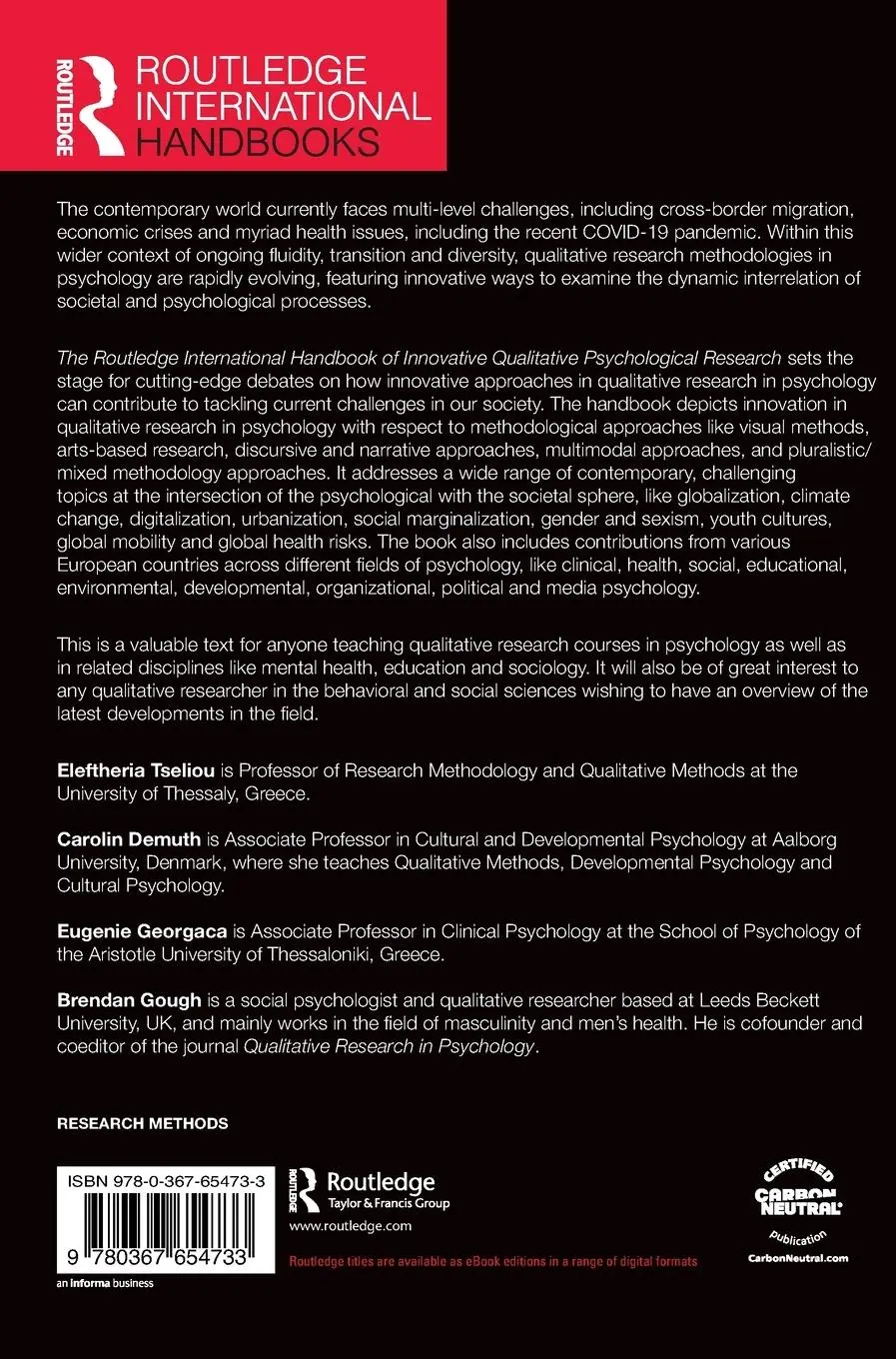 Rückseite: 9780367654733 | The Routledge International Handbook of Innovative Qualitative...