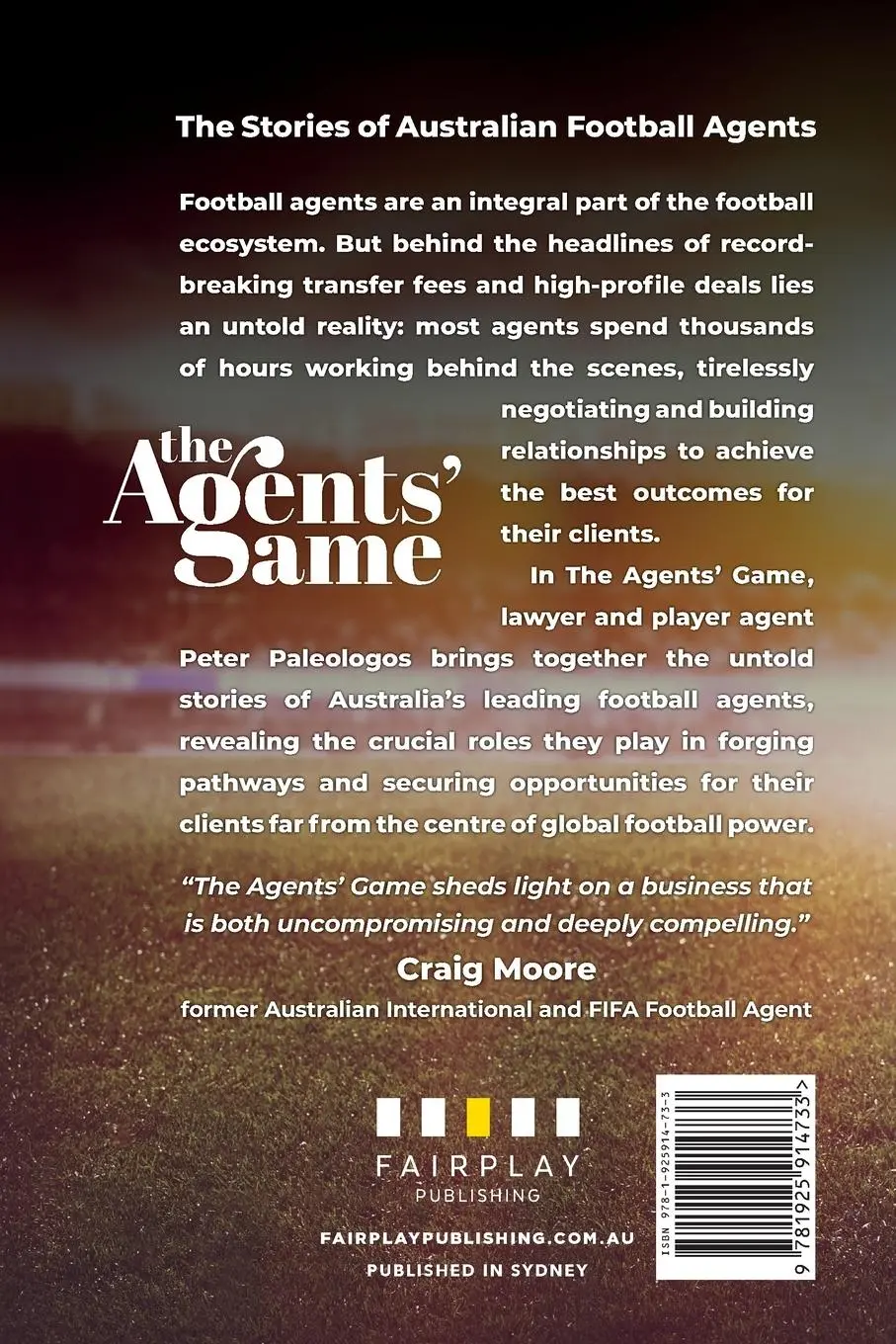 Rückseite: 9781925914733 | The Agents' Game | Stories of Australian football agents | Paleologos