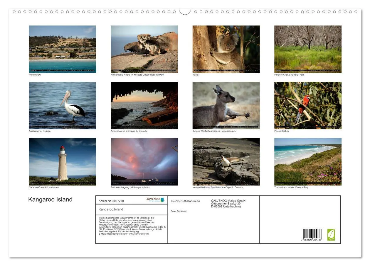 Bild: 9783516224733 | Kangaroo Island (Wandkalender 2026 DIN A2 quer), CALVENDO...