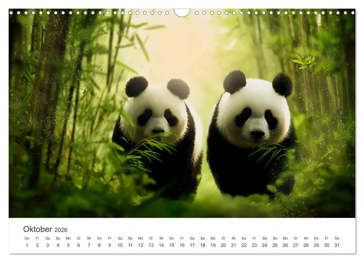 Bild: 9783516604733 | Schwarz auf Weiß - Der Panda-Kalender (Wandkalender 2026 DIN A3...