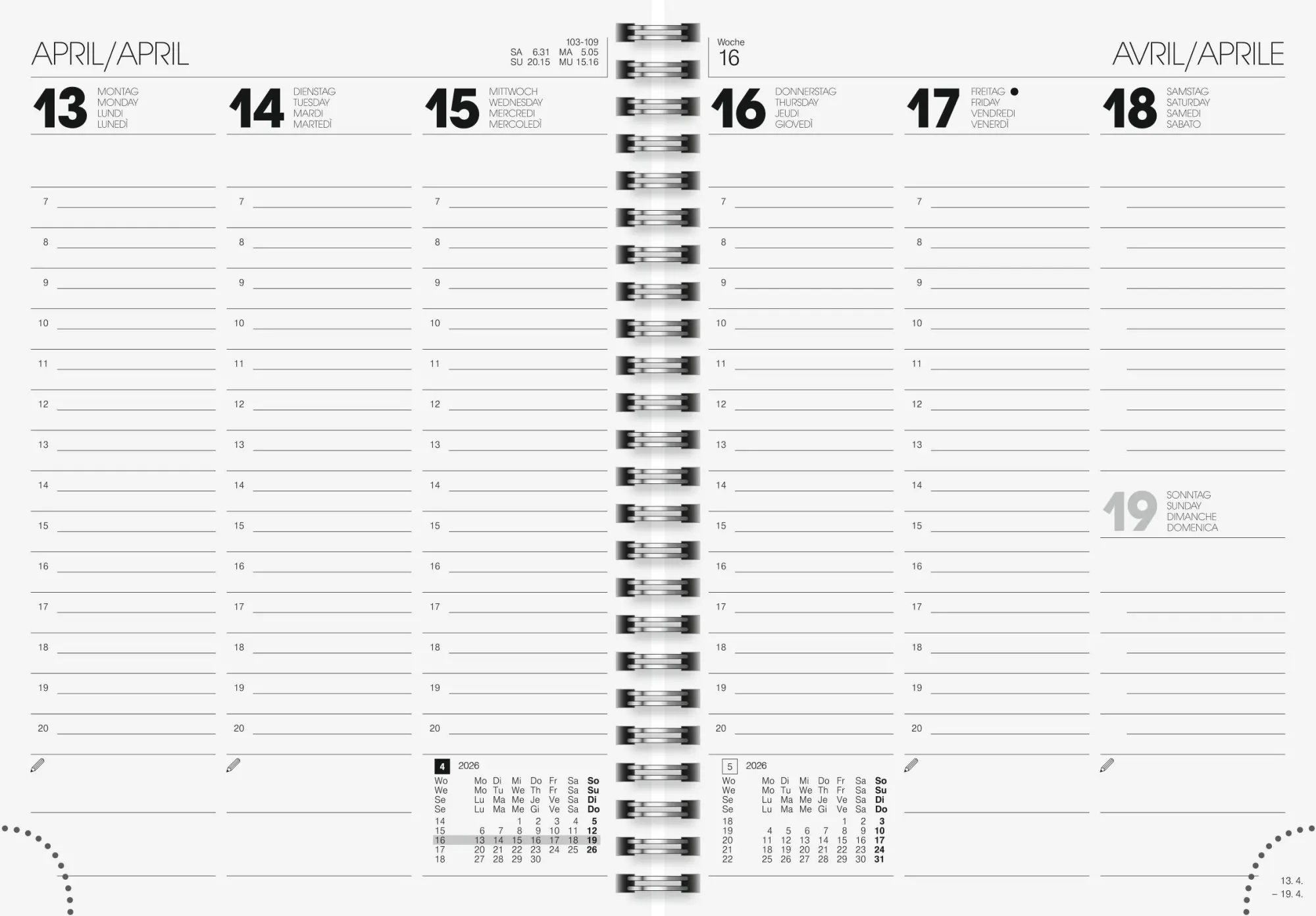 Bild: 4061947144833 | BRUNNEN 1079605906 Buchkalender Mod. 796 2026 "Suburb Streets" A5,...