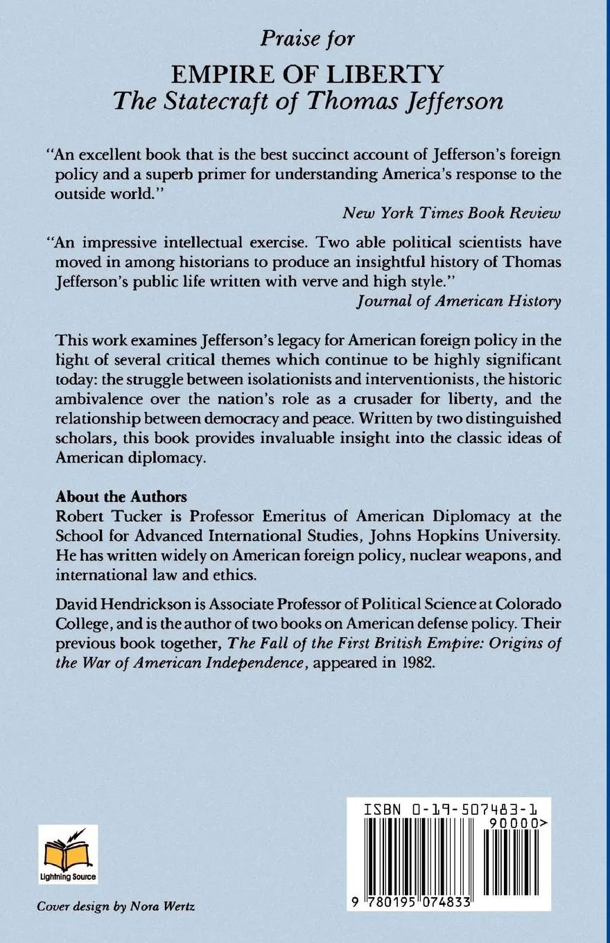 Rückseite: 9780195074833 | Empire of Liberty | The Statecraft of Thomas Jefferson | Taschenbuch
