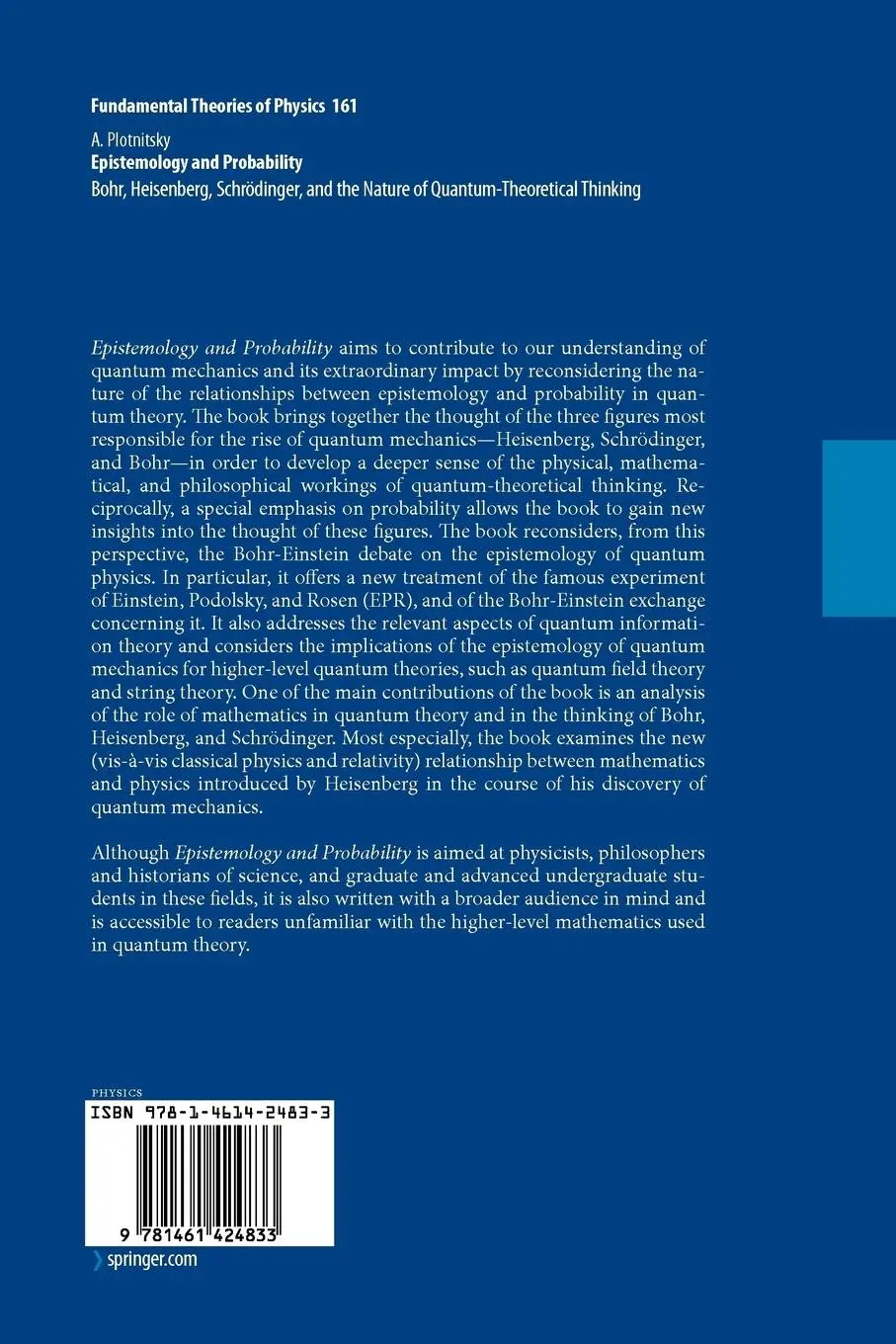 Rückseite: 9781461424833 | Epistemology and Probability | Arkady Plotnitsky | Taschenbuch | xxxiv