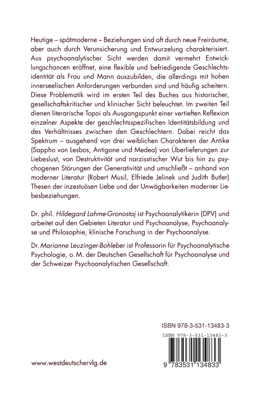 Rückseite: 9783531134833 | Identität und Differenz | Marianne Leuzinger-Bohleber (u. a.) | Buch