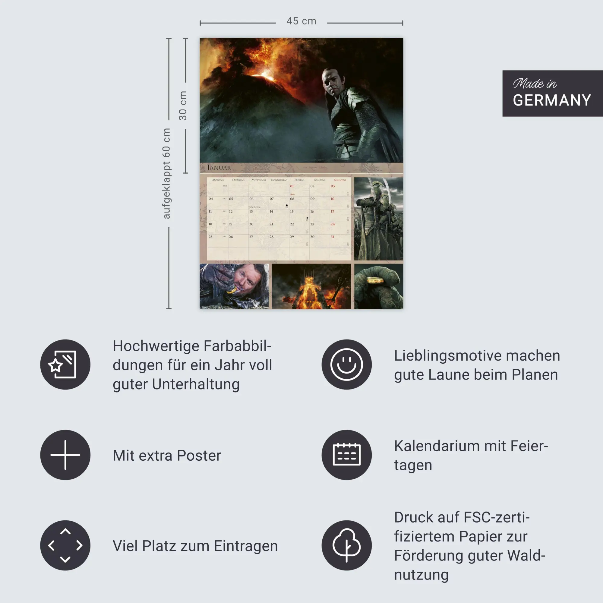 Bild: 9783756414833 | Der Herr der Ringe Broschur XL Kalender 2027 | Heye | Kalender | 28 S.