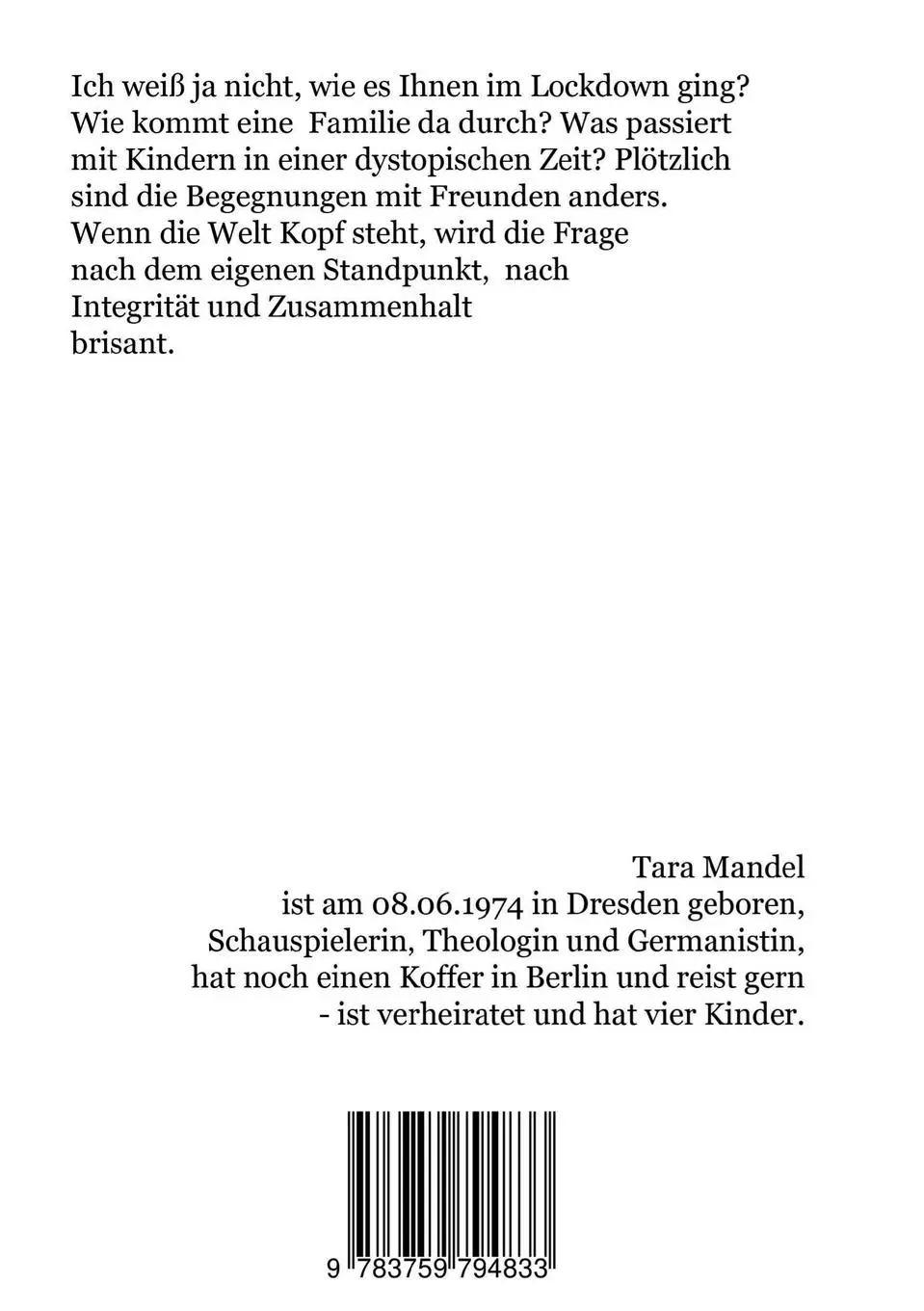 Rückseite: 9783759794833 | Vom Wahnsinn umzingelt | Die Familie, der Lockdown und ich | Mandel