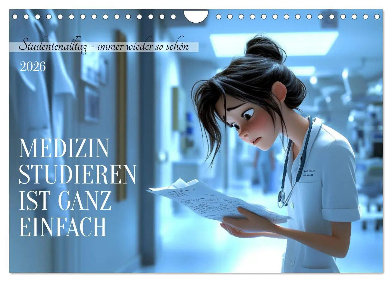Cover: 9783457284933 | Medizin studieren ist ganz einfach (Wandkalender 2026 DIN A4 quer),...