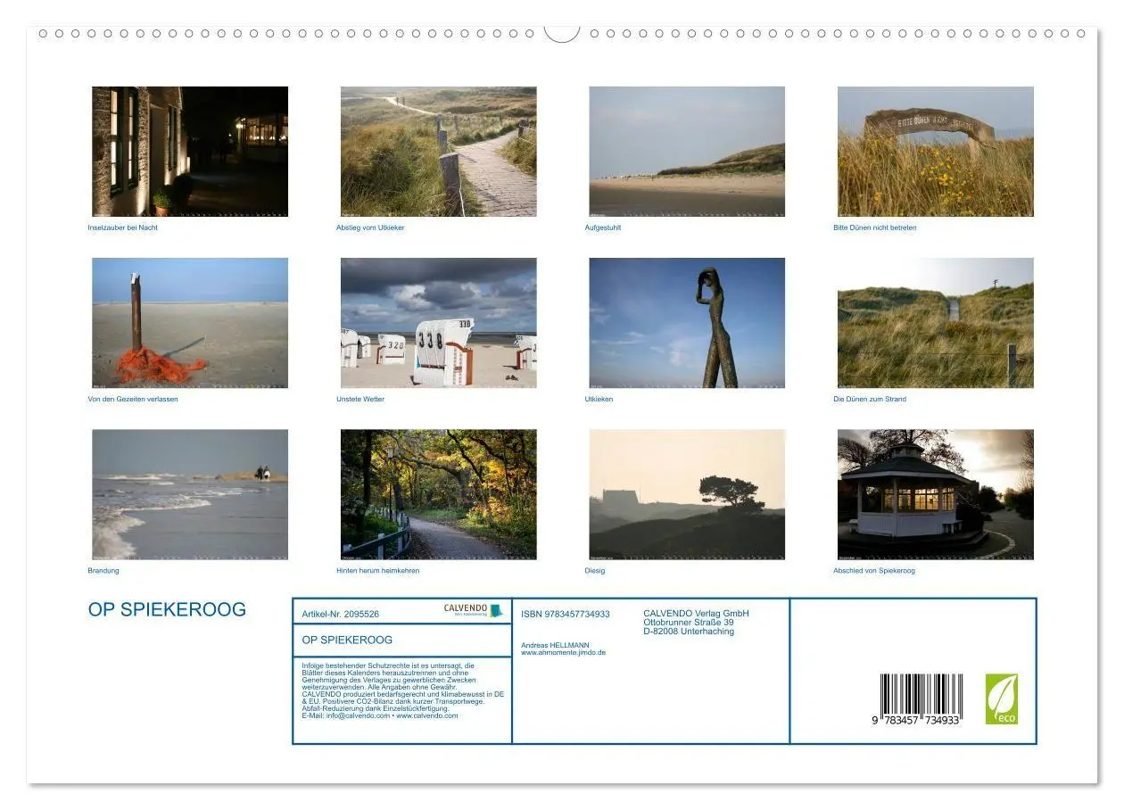 Bild: 9783457734933 | OP SPIEKEROOG (hochwertiger Premium Wandkalender 2026 DIN A2 quer),...