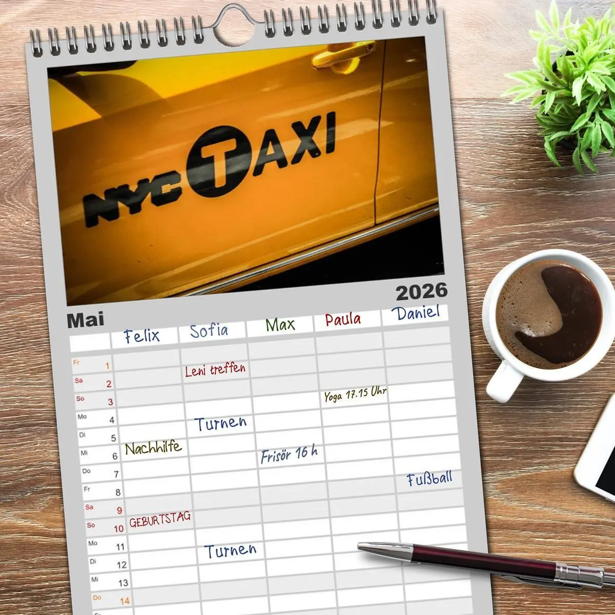 Bild: 9783516514933 | Familienplaner 2026 - New York Shoots mit 5 Spalten (Wandkalender,...
