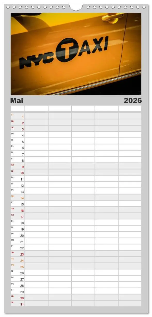 Bild: 9783516514933 | Familienplaner 2026 - New York Shoots mit 5 Spalten (Wandkalender,...