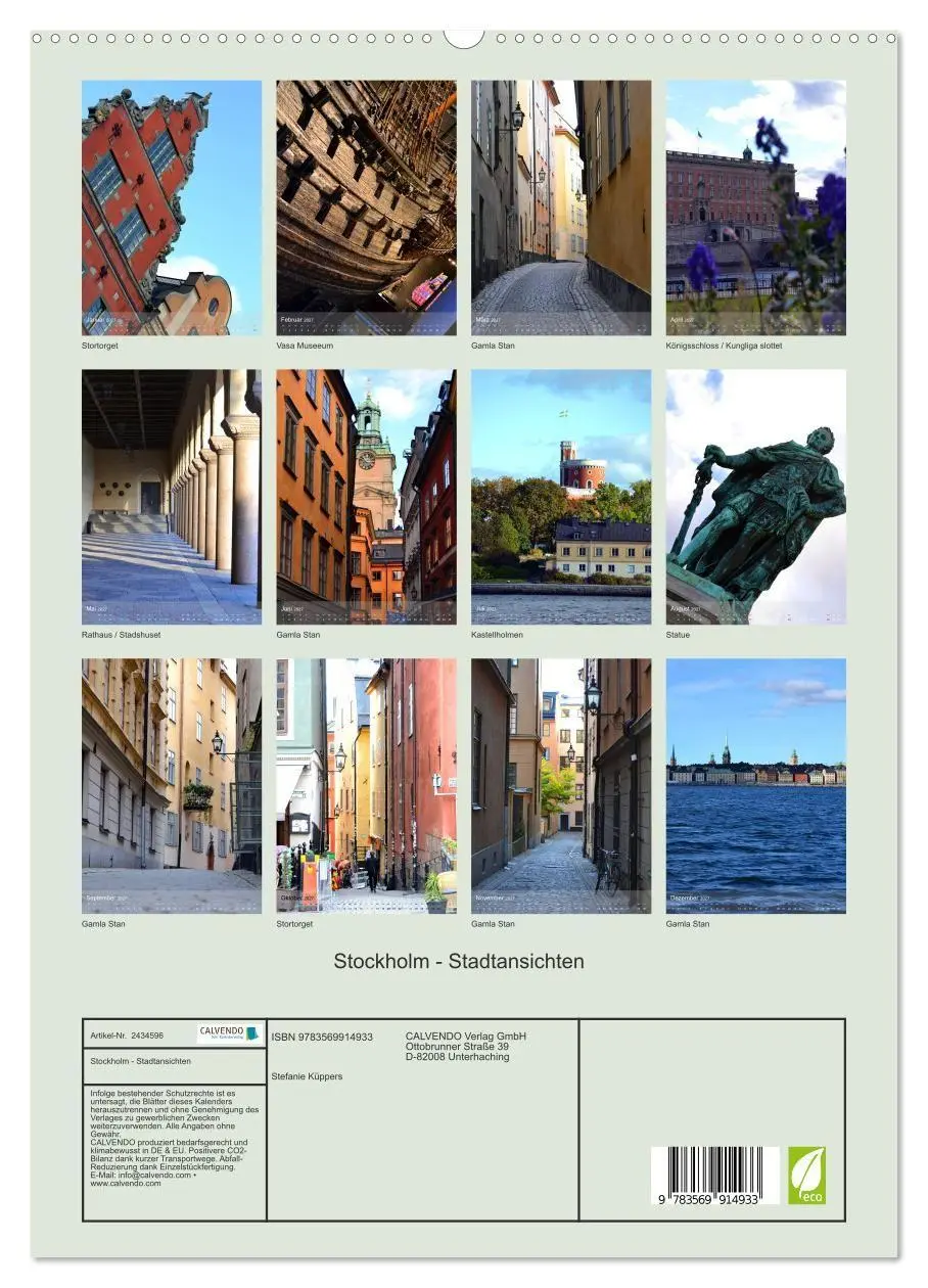 Bild: 9783569914933 | Stockholm - Stadtansichten (hochwertiger Premium Wandkalender 2027...