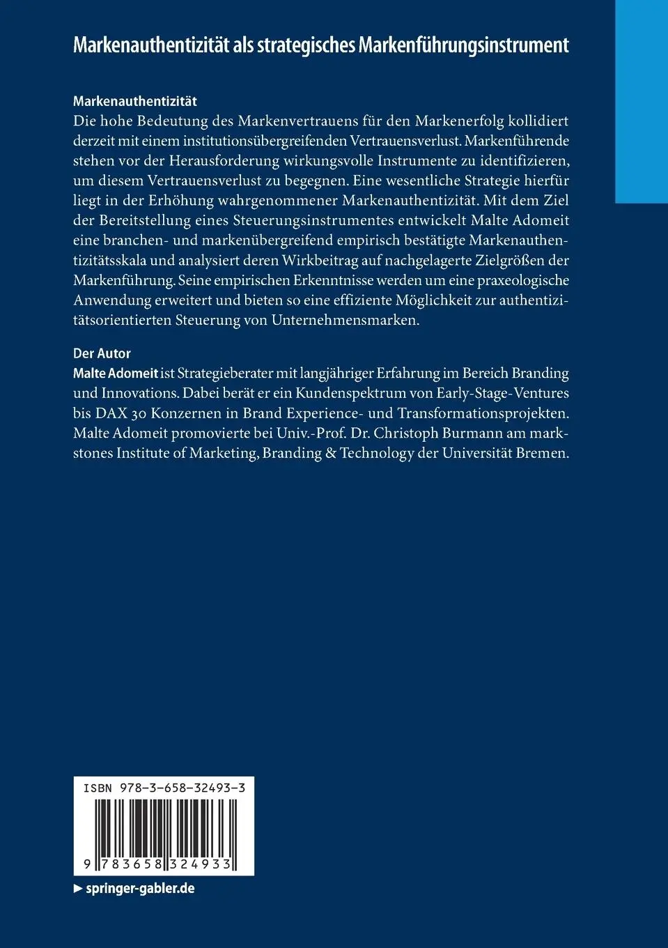 Rückseite: 9783658324933 | Markenauthentizität als strategisches Markenführungsinstrument | Buch