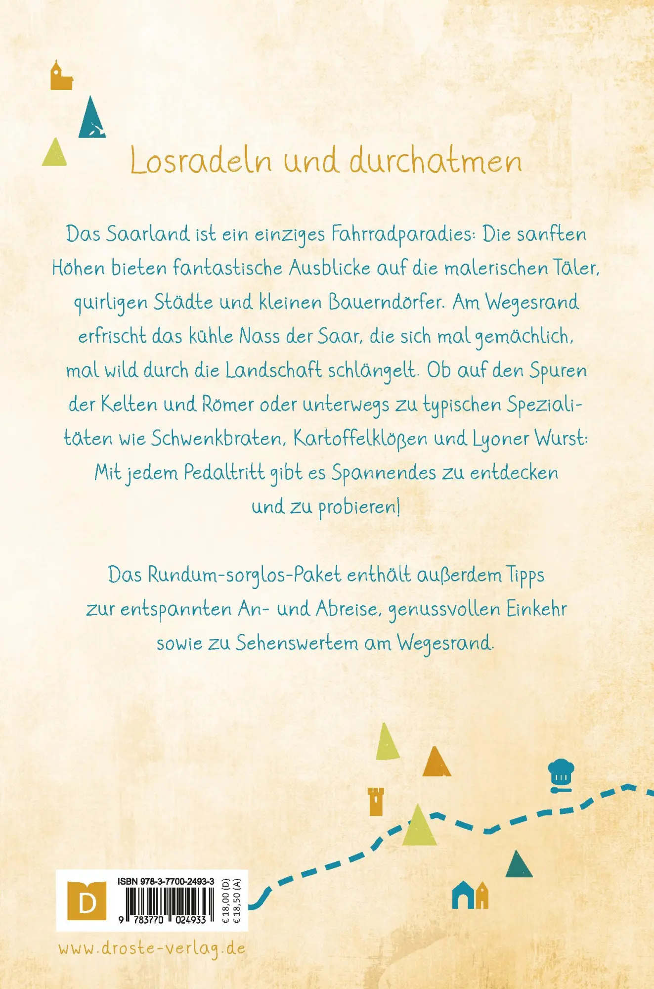 Rückseite: 9783770024933 | Saarland. Radeln für die Seele | Wohlfühltouren | Ernst Wrba | Buch