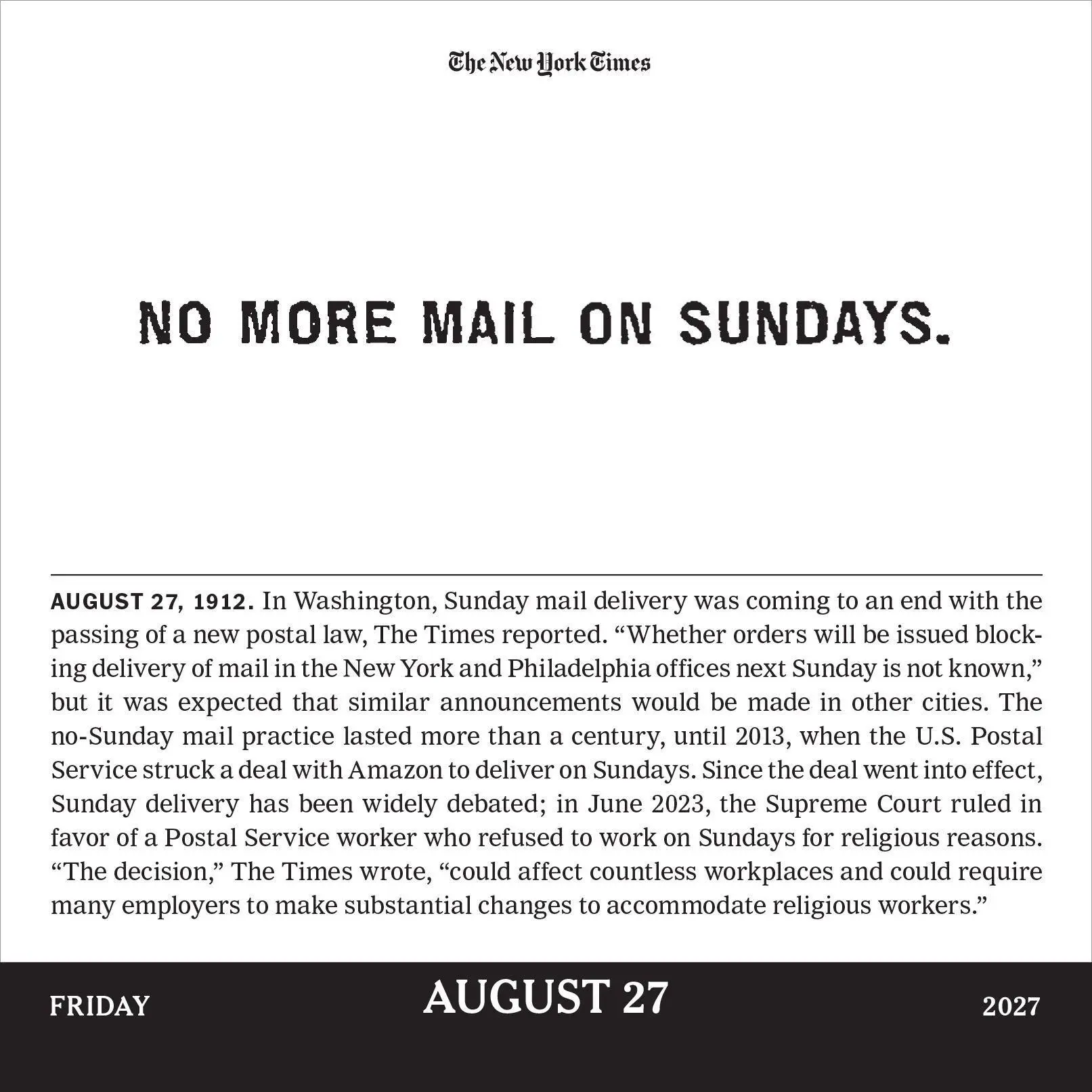 Bild: 9781523535033 | The New York Times Headlines in History Page-A-Day® Calendar 2027